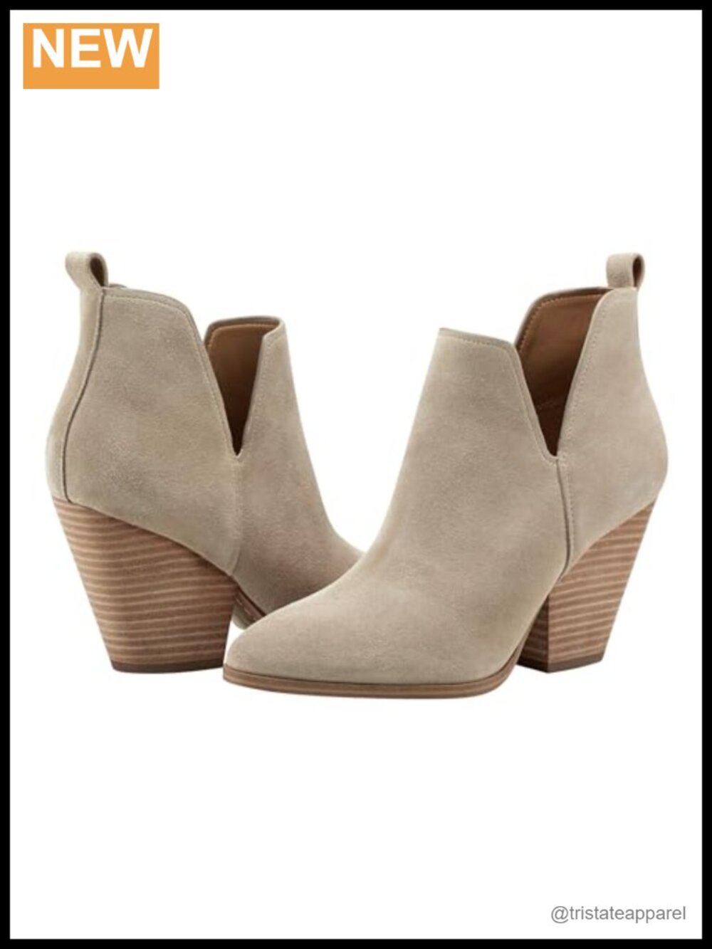 Suede Pointed Toe Block Heel Ankle Booties Pull On
